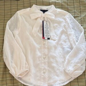 Tommy Hilfiger Off  White Bow Blouse